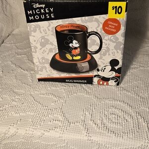 Disney Mickey Mouse Black and Red Mug with Warmer Set